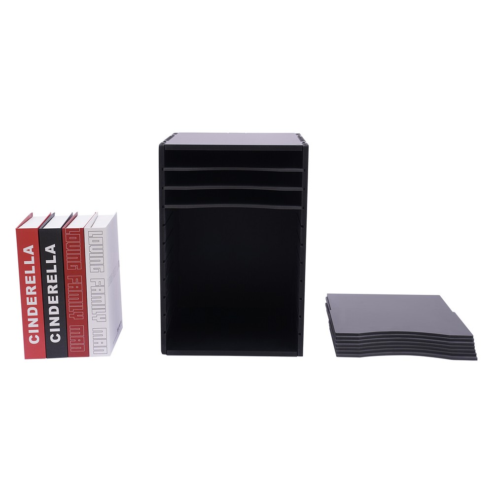 11Compartment Vertical Desktop Sorter File Storage Rack Desktop Organizer Holder