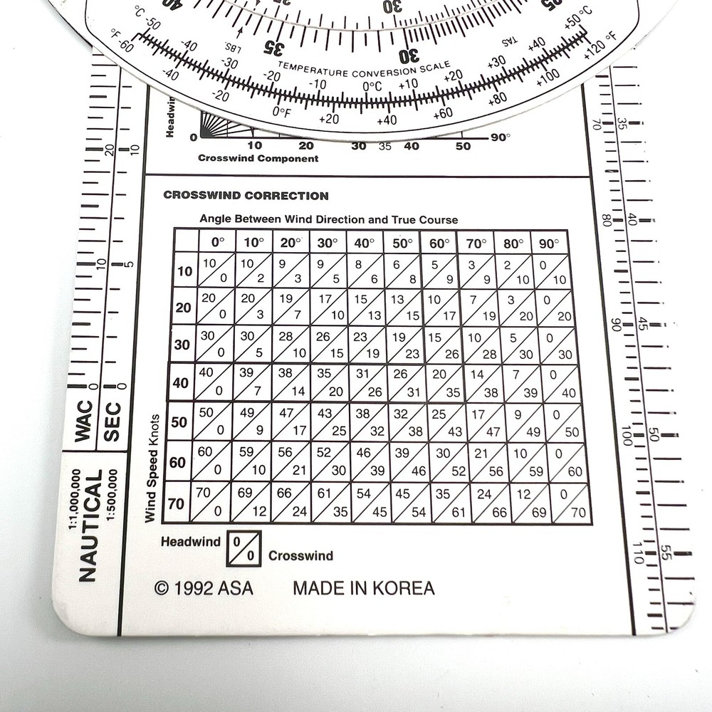 1992 - 1994 ASA Air Classics Micro E6B Flight Computer with Manual, Plastic Case