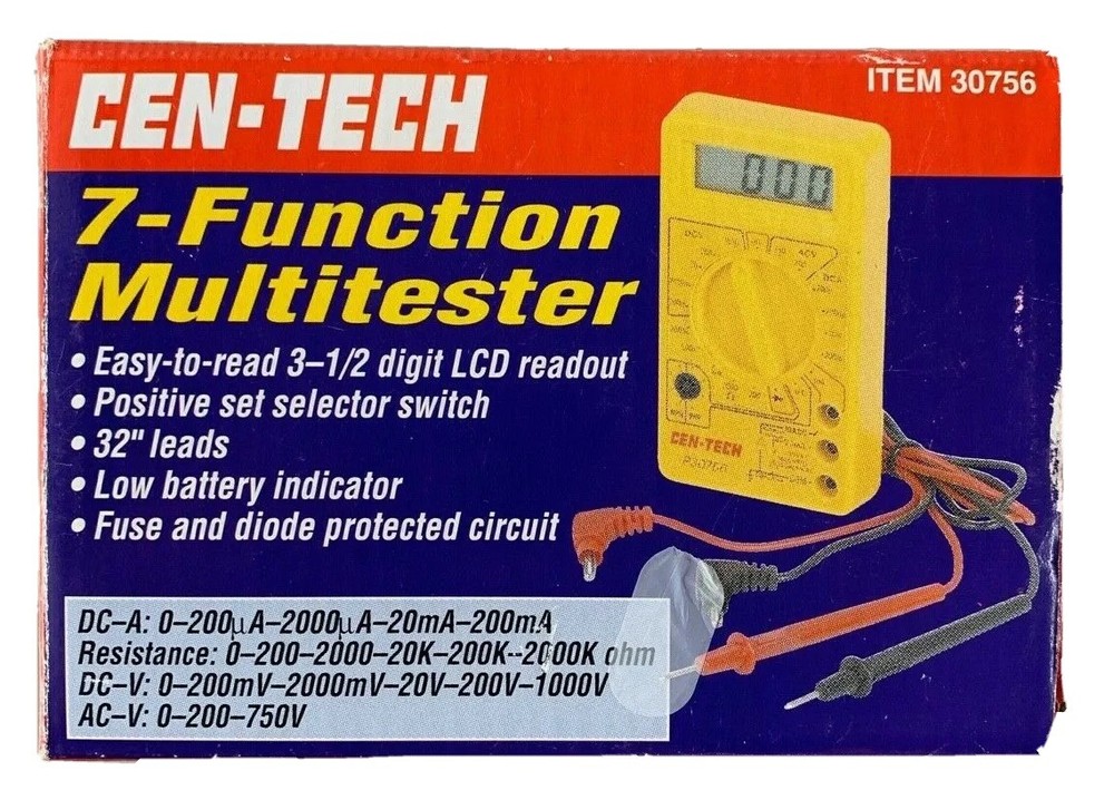 CEN-TECH 7-Function Multitester Multimeter NOP