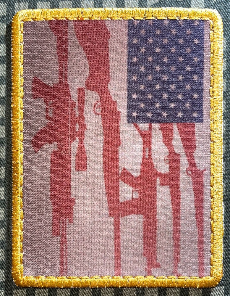 USA Flag Rifles Patch Sublimation Iron-On Handmade A519