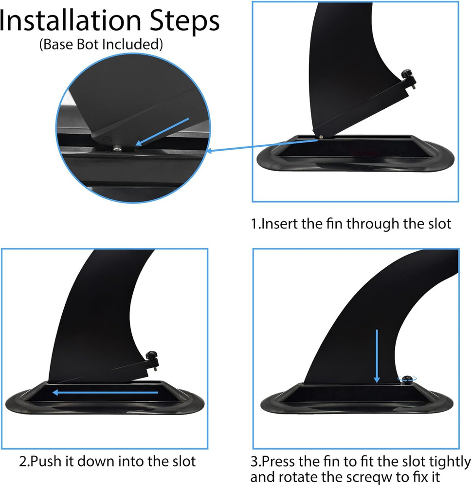 Paddleboard Fin - Easy Install, Screw-In Design, Detachable Sup Fin Replacement,