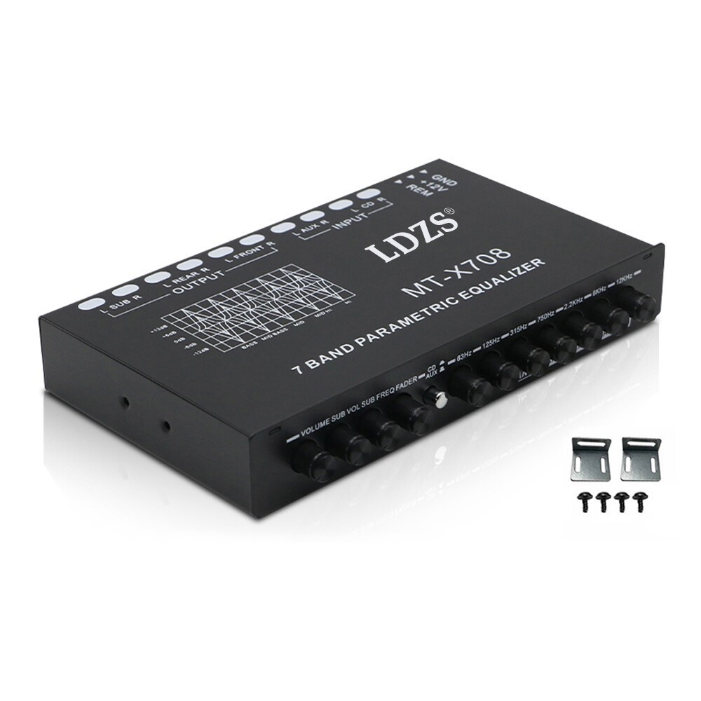 7-Band Car Audio Equalizer Adjustable 7 Band EQ Amplifier Graphic Equalizer New