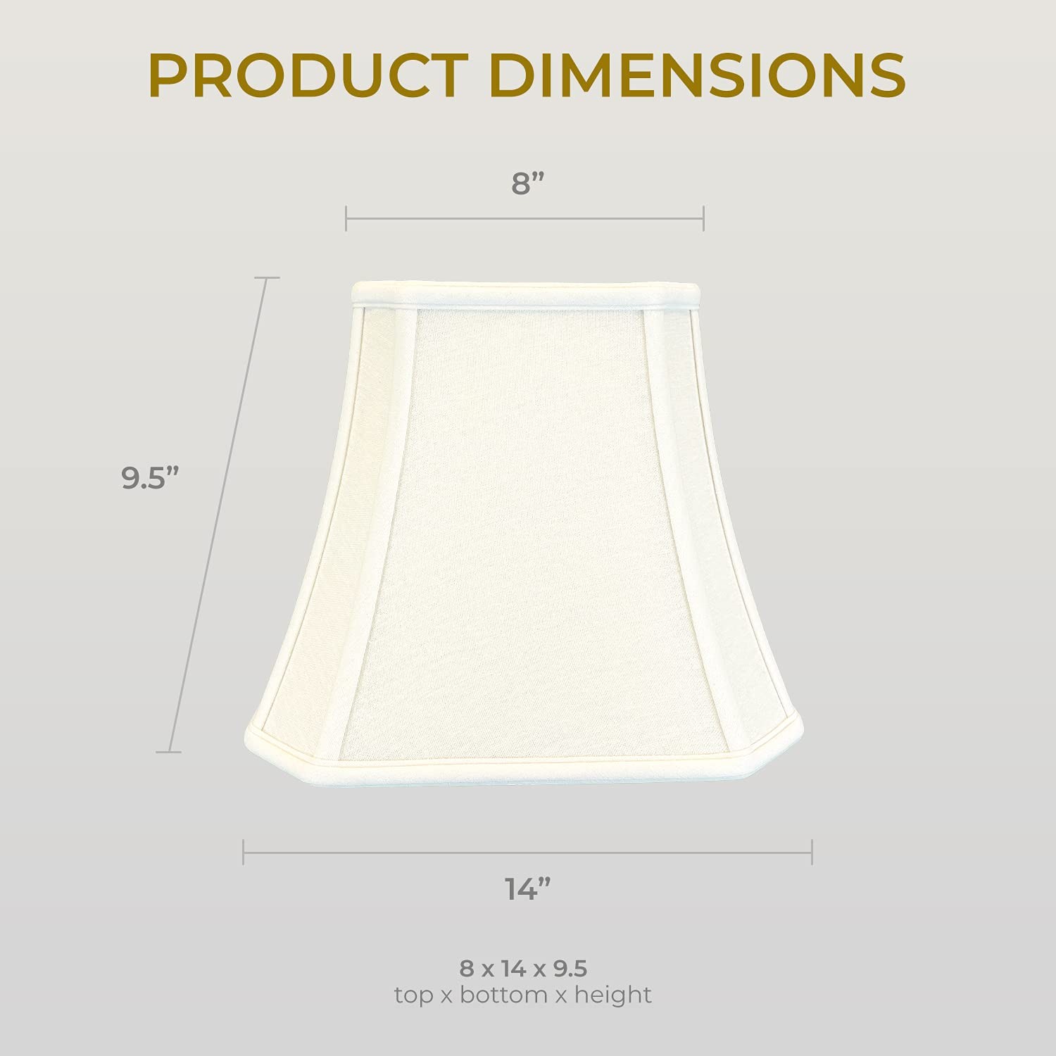 Royal Designs, Inc. BSO-705-14LNEG Square Cut Corner Bell Basic Lamp Shade 8x14