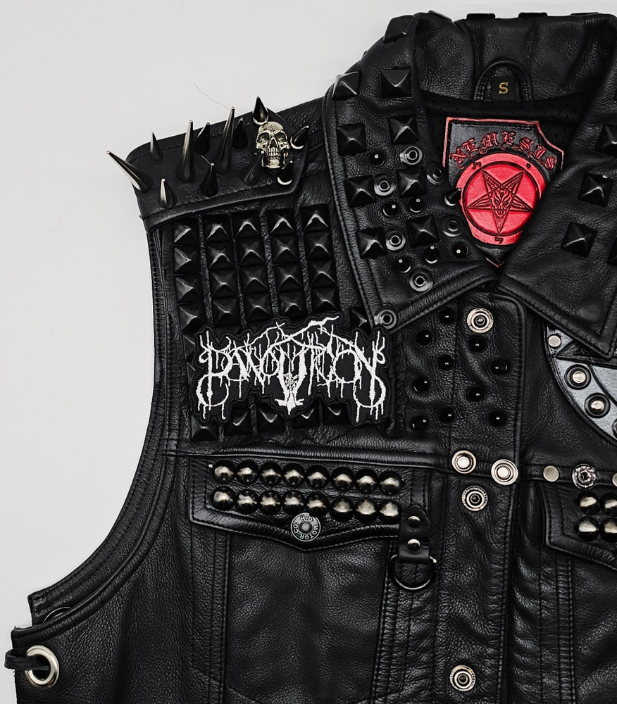 PANOPTICON WHITE LOGO SHAPED BORDER EMBROIDERED PATCH