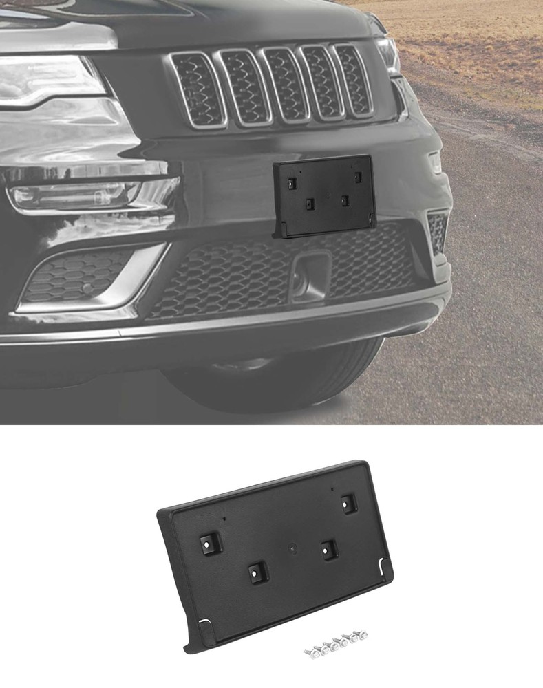 Front License Plate Frame Mount Bracket Holder For 2017-2023 Jeep Grand Cherokee