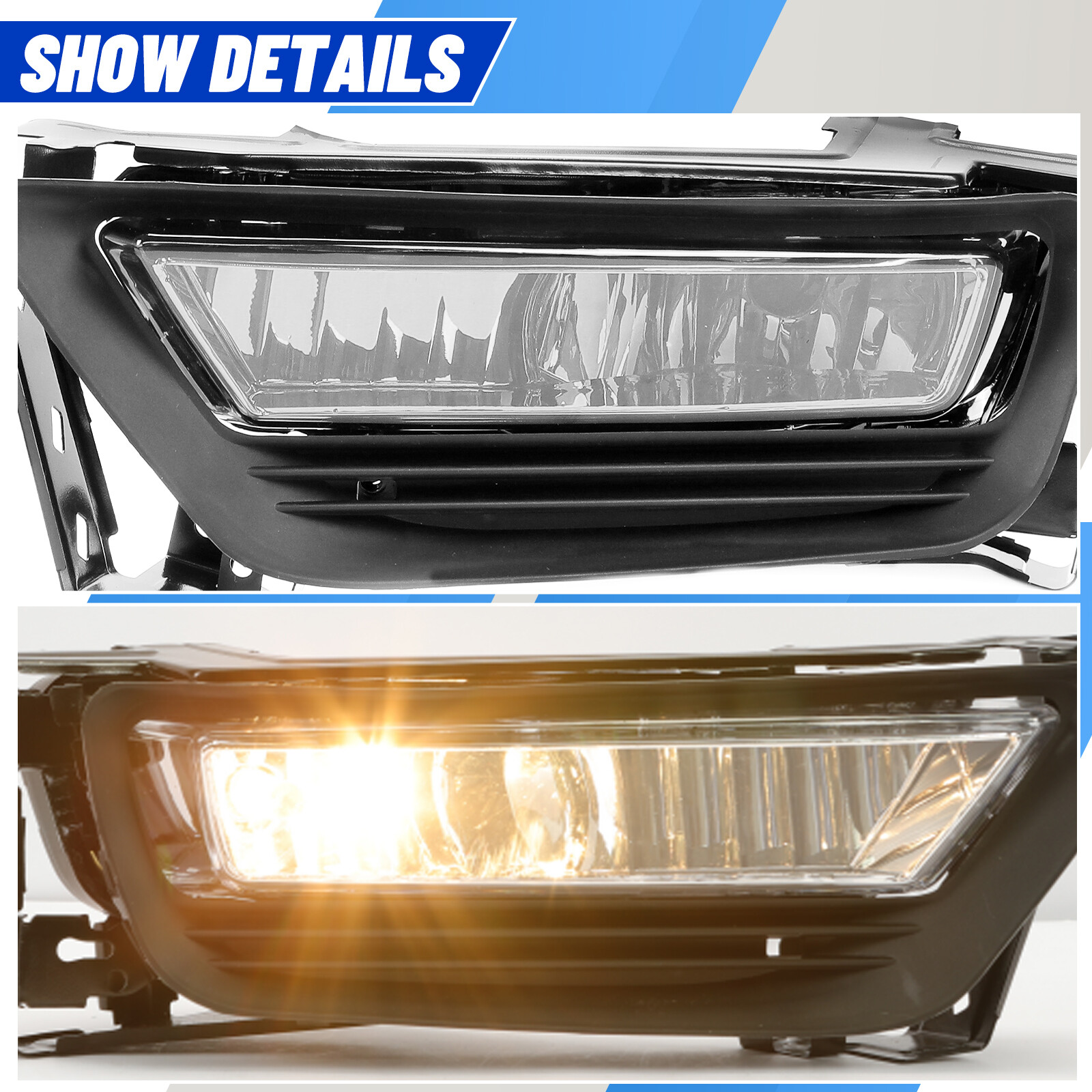 Fit For 2013 2014 2015 Honda Accord Sedan Clear Front Bumper Fog Lights W/ Bulbs