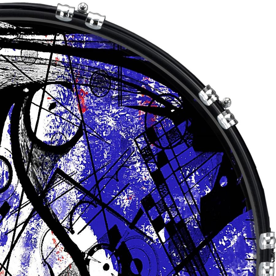 20" Custom Bass Kick Drum Front Head Skin Graphical Abstract 2