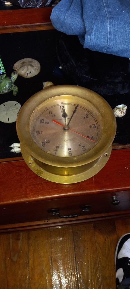 vintage ship's clock made in Taiwan