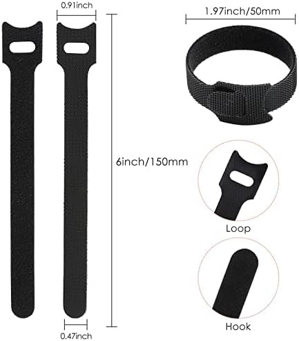 Reusable Cable Ties 6 Inch 120 Pack