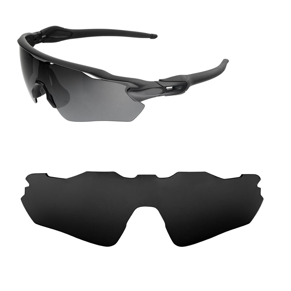 Walleva Black Polarized Replacement Lenses For Oakley Radar EV Path Sunglasses