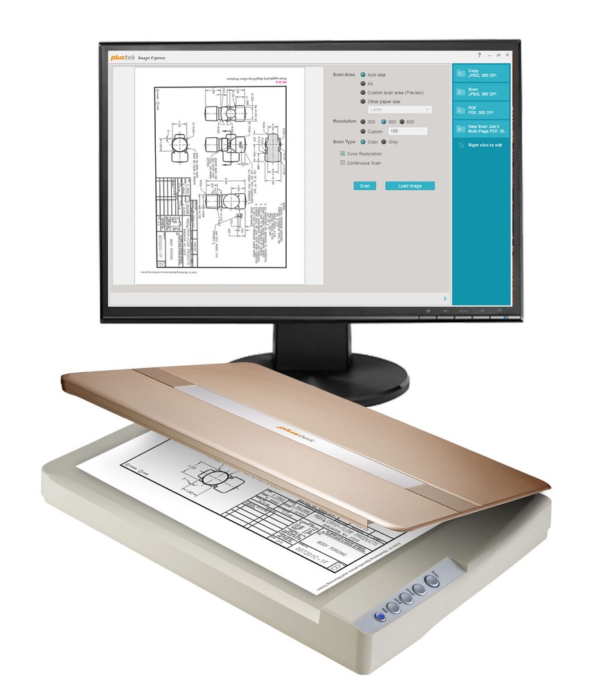 Plustek OpticSlim 1680 - Fast Large Format Flatbed Scanner +Image edit software