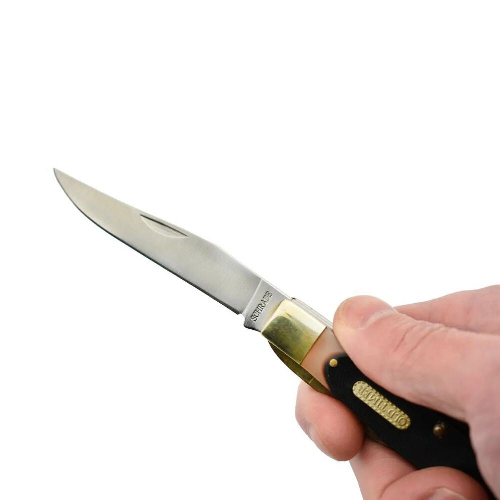 Schrade Old Timer Buzz Saw Trapper Folding Knife + Pouch | 3897OT