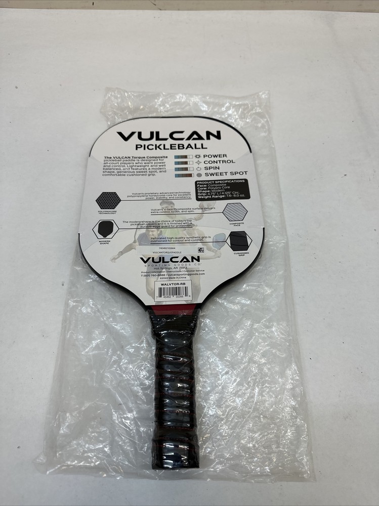 Vulcan Torque Composite Leather Acrylic Racket (Red/Blue;)