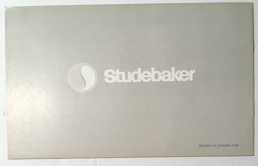 1965 Studebaker Daytona Cruiser Commander Accessories Booklet, EUC