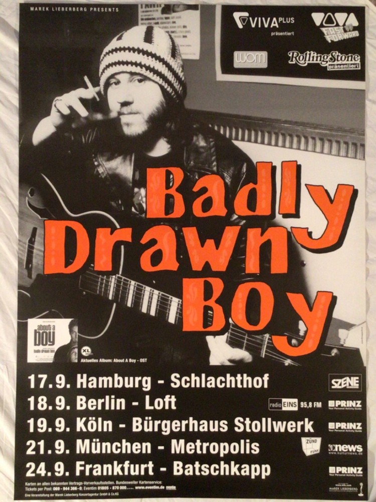 Badly Drawn Boy 2002 German Tour Poster About A Boy