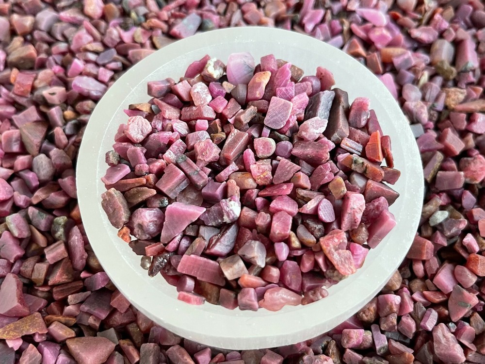 Ruby Semi Tumbled Gemstone Mini Chips 3 - 10 mm, Wholesale Bulk Lot