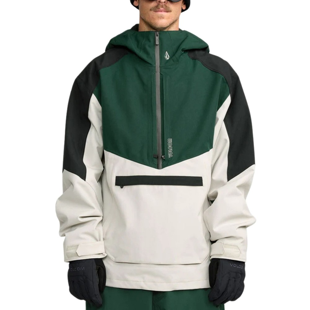 Volcom Brighton Pullover Men's Winter Jacket, Stone, Medium