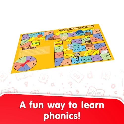 Phonics Board Games Set - 6 Counters - Ages 4-5 - Medium - Pre K-K