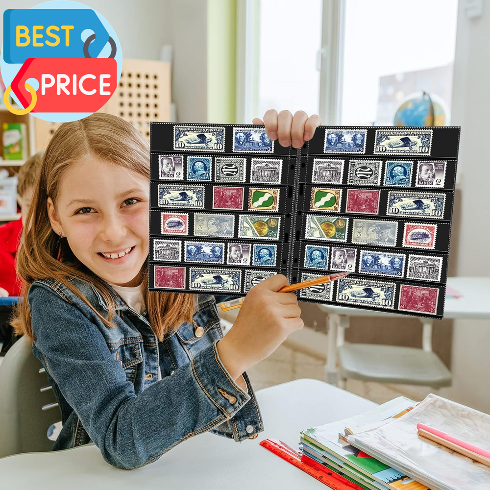 20 Sheets Stamp Pages Collector Stamp Collecting Album Binder Standard 9 Hole