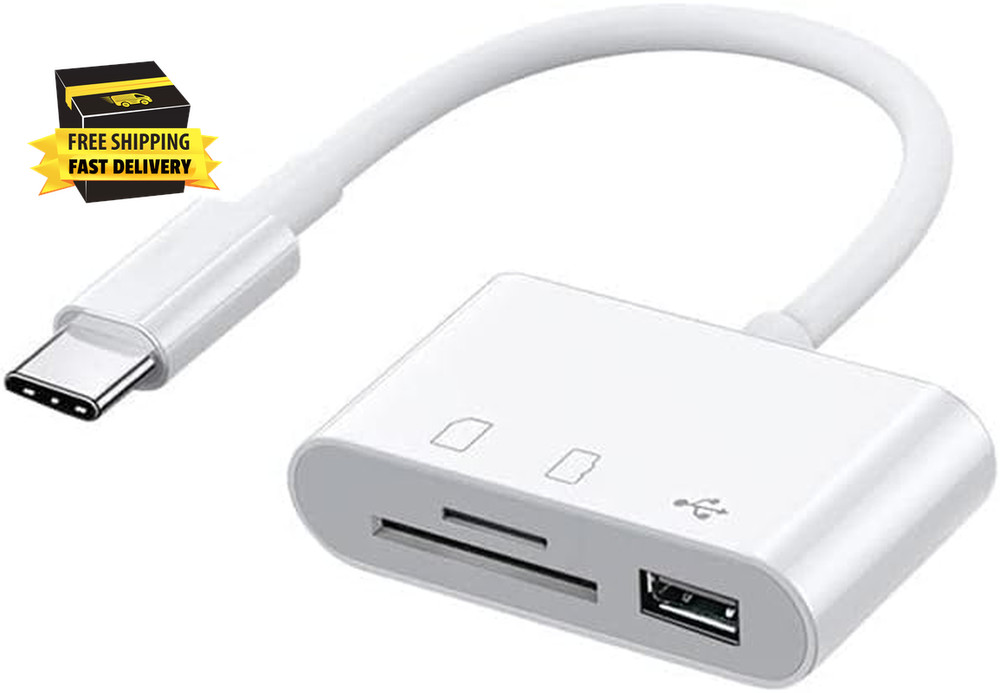 USB C SD Card Reader, USB C to Micro SD TF Memory Card Reader, 3-In-1 USB Camera