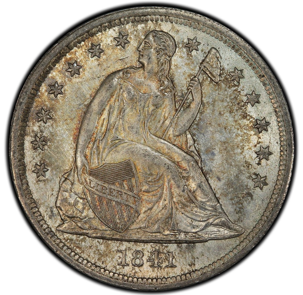 1841 LIBERTY SEATED S$1 PCGS MS 64+