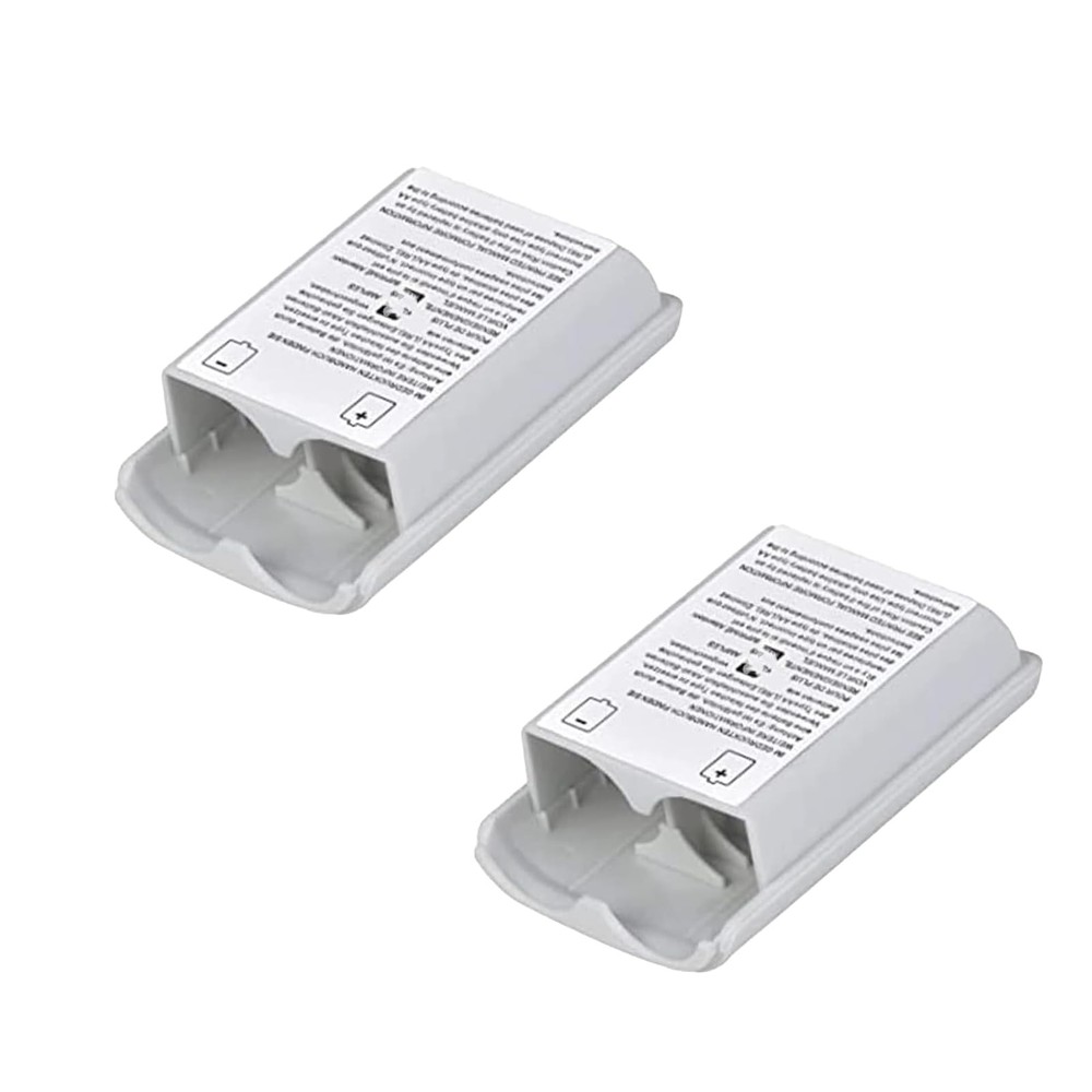 2 Pack Battery Cover for Xbox 360 Wireless Controller, 2Pcs White