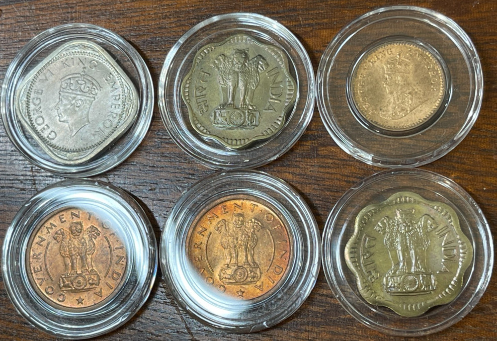 Assorted India 6 Coins Lot Excellent Condition