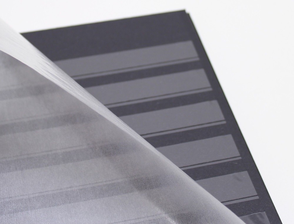 16 Page Black hardcover Stamp Stock Book, Black Pages, Double Glassine, 9 Strips