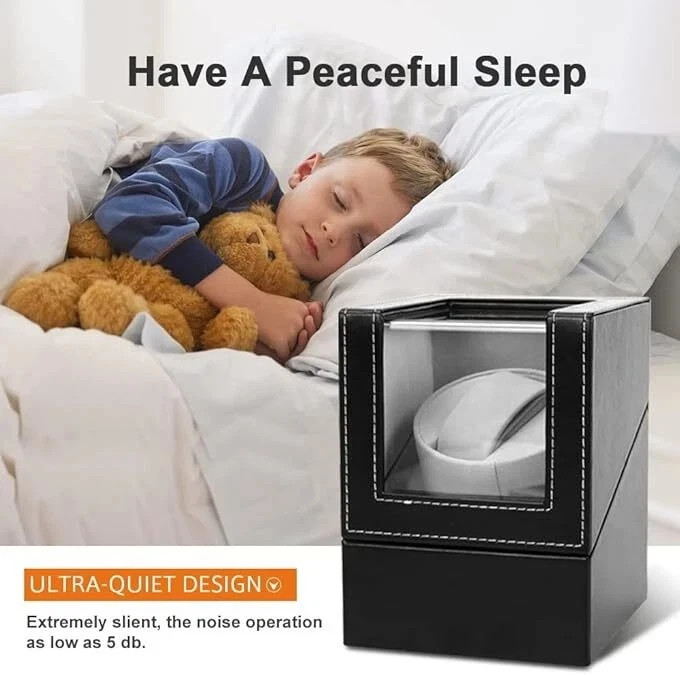 Automatic Rotation Single Watch Winder Box Leather Storage Display Case Gift✨~
