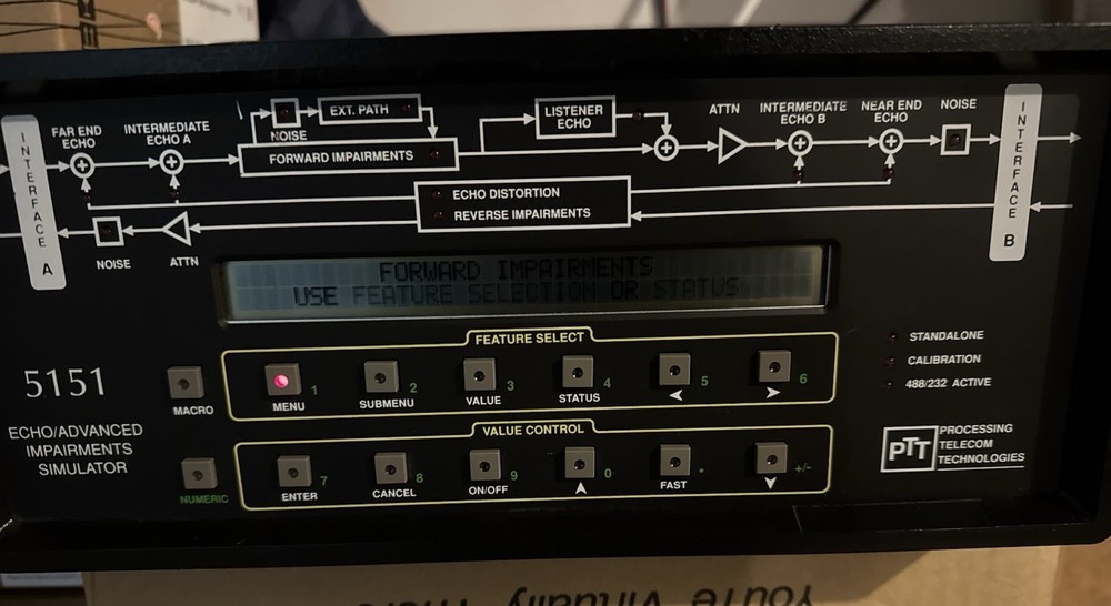 Processing Telecom Technologies / PTT: 5151A Echo Adv. Impairments Simulator