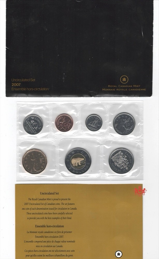 2007 Canada Proof Like Set Curved 7 - Royal canada Mint - Stock Pictures