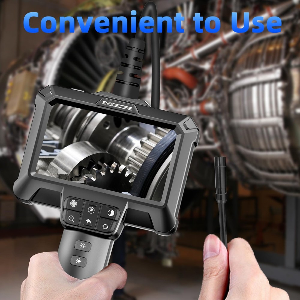 WINWEND Endoscope Camera with Light - IP67 Waterproof Borescope Large, Black