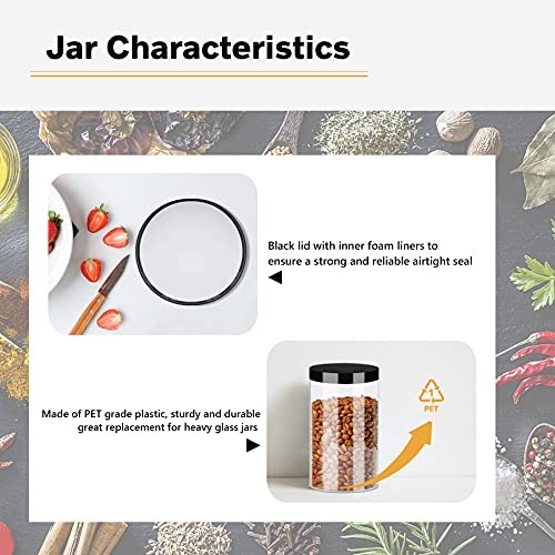 SLifeJars Clear Plastic Jars 32oz 12Pack Big Round PET Plastic 32OZ 12Pack