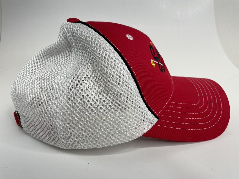 Semo Seniors Golf Cap Hat Red Mesh Adjustable NEW