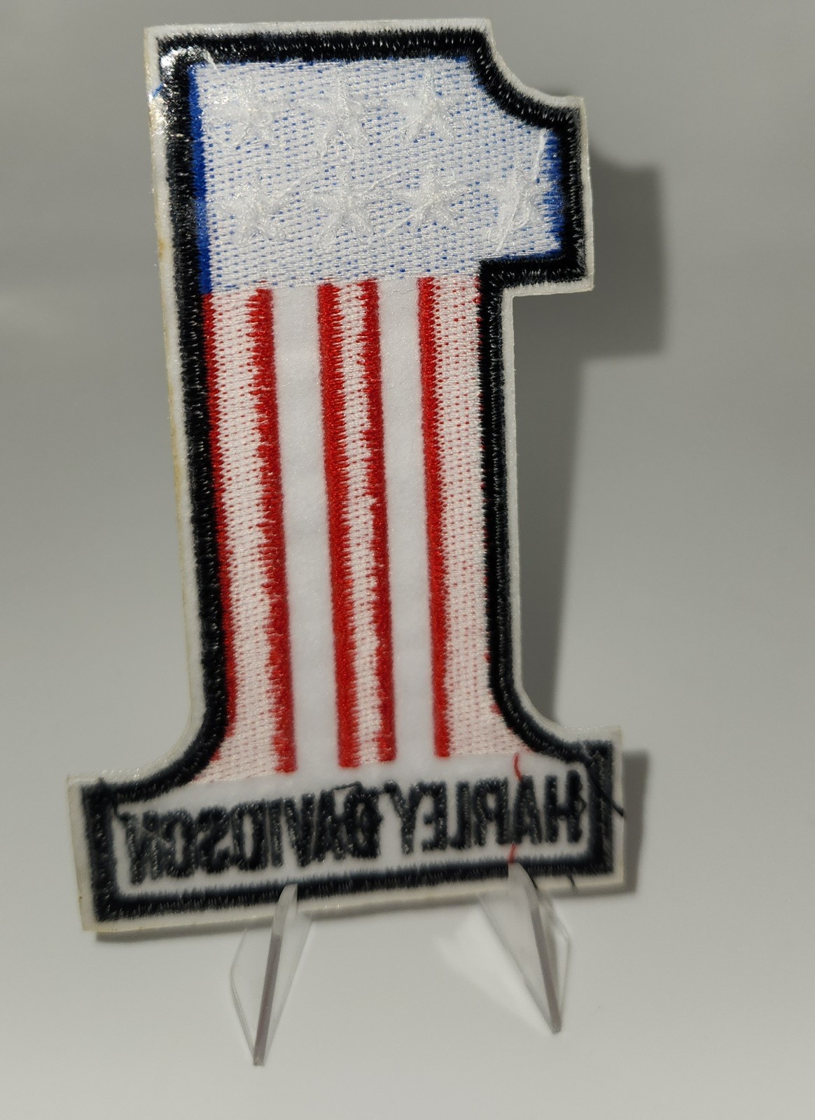 Harley-Davidson 4 inch Embroidered RWB #1 Logo Emblem Iron On Or Sew On Patch