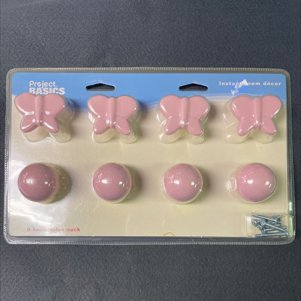 (8-Pack) Pink Butterfly Knobs (085-03-3825)