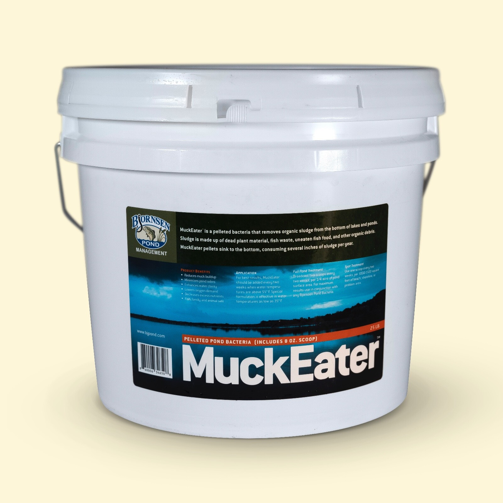MuckEater 25 lb Pail -- Bjornsen Pond Management -- Pond Muck and Sludge Remover