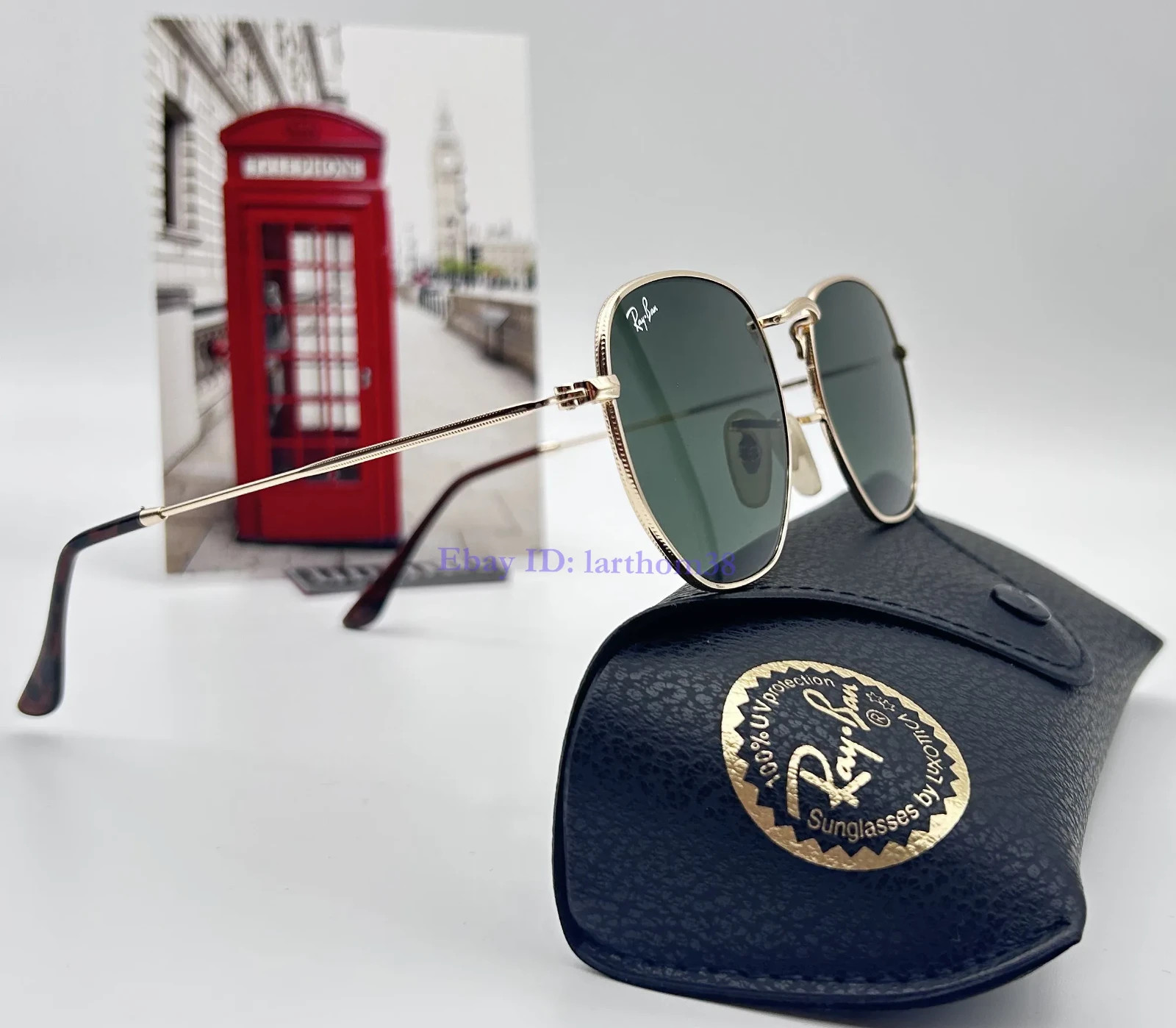 RB3548N Hexagonal Ray-Ban Sunglasses 51mm Green G-15 Lens Gold Metal Frame Unise