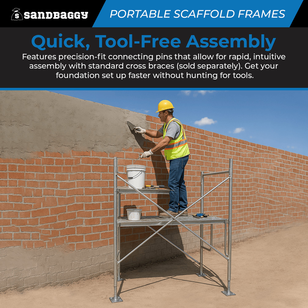 Portable Scaffold Frames for 6 ft. Small Tower Scaffold (WILL CALL) - Sandbaggy