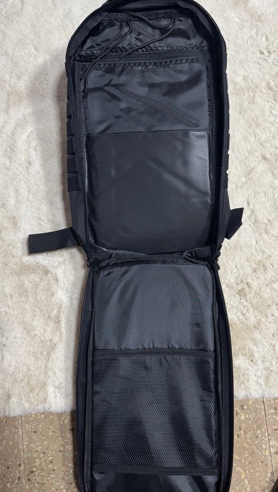 Black Tactical Backpack Nylon MOLLE Webbing Medium Zip Padded Straps