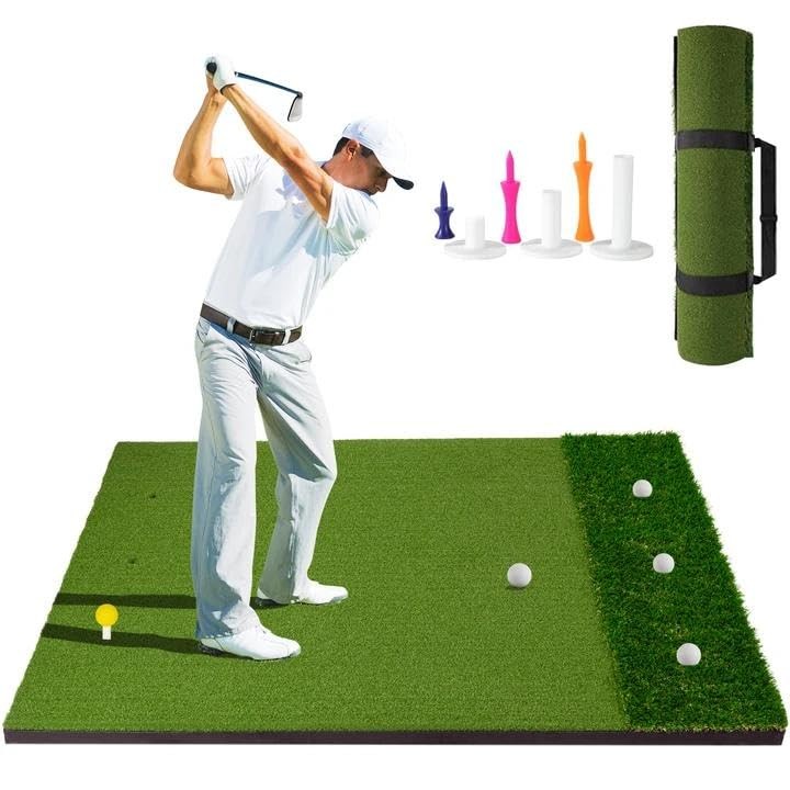MONOJOY Golf Hitting Mat 5x4ft, Thick 31mm Artificial Turf Practice Mat with ...