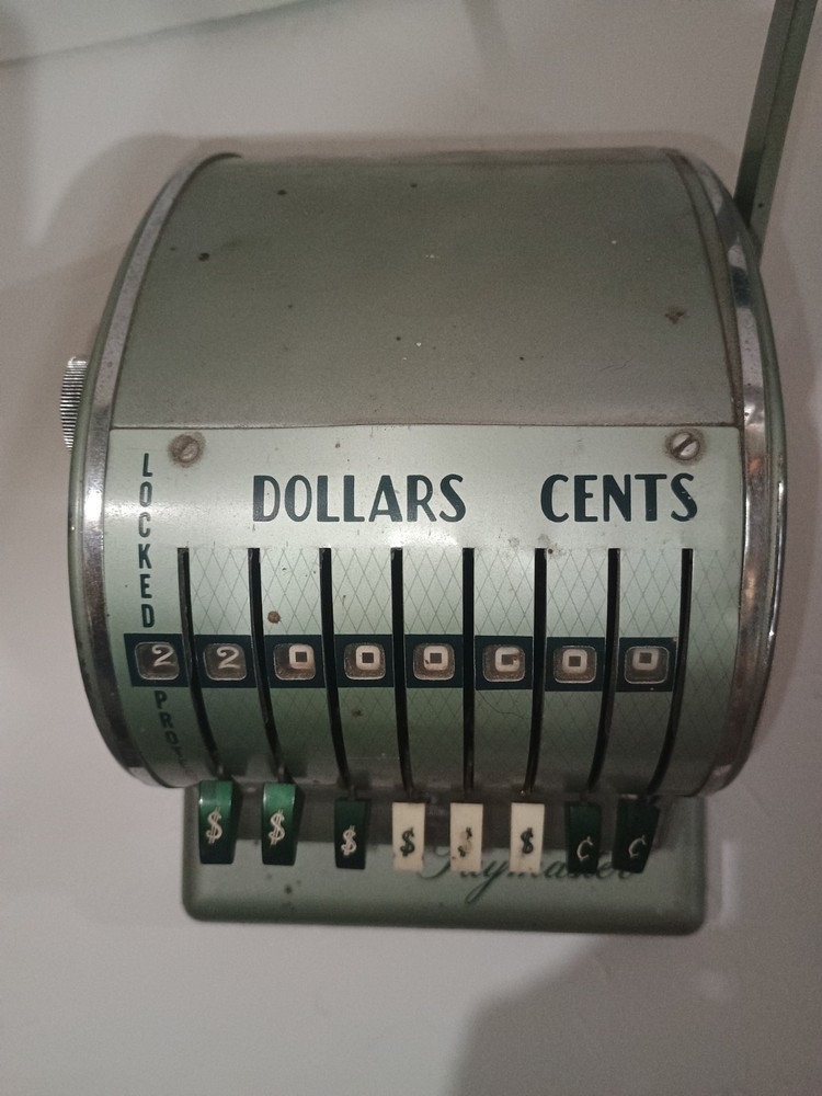Paymaster Check Machine Series S-600 Vintage