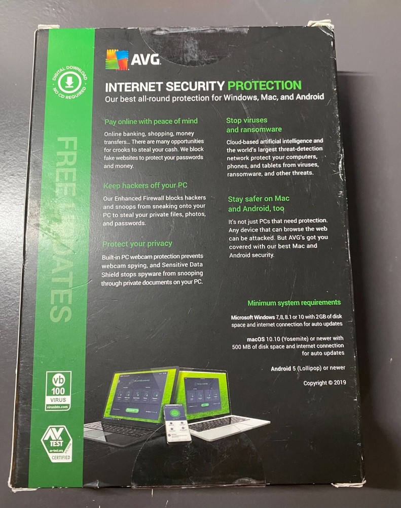 AVG Internet Security 5 Devices 1 Year (Apple, Microsoft, Android) 