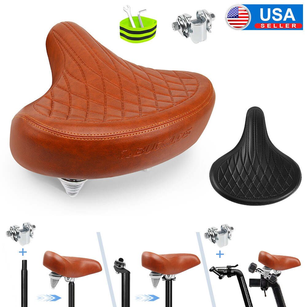 Cruiser Wide Comfort Bike Bicycle Seat Saddle Retro Pad Shock Absorption Cushion