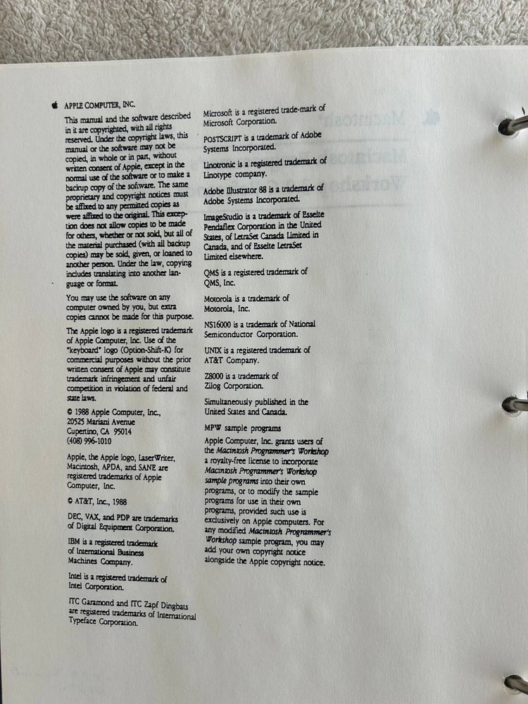 Vintage Apple 1990 C++ Annotated Reference Manual Draft by Bjarne Stroustrup