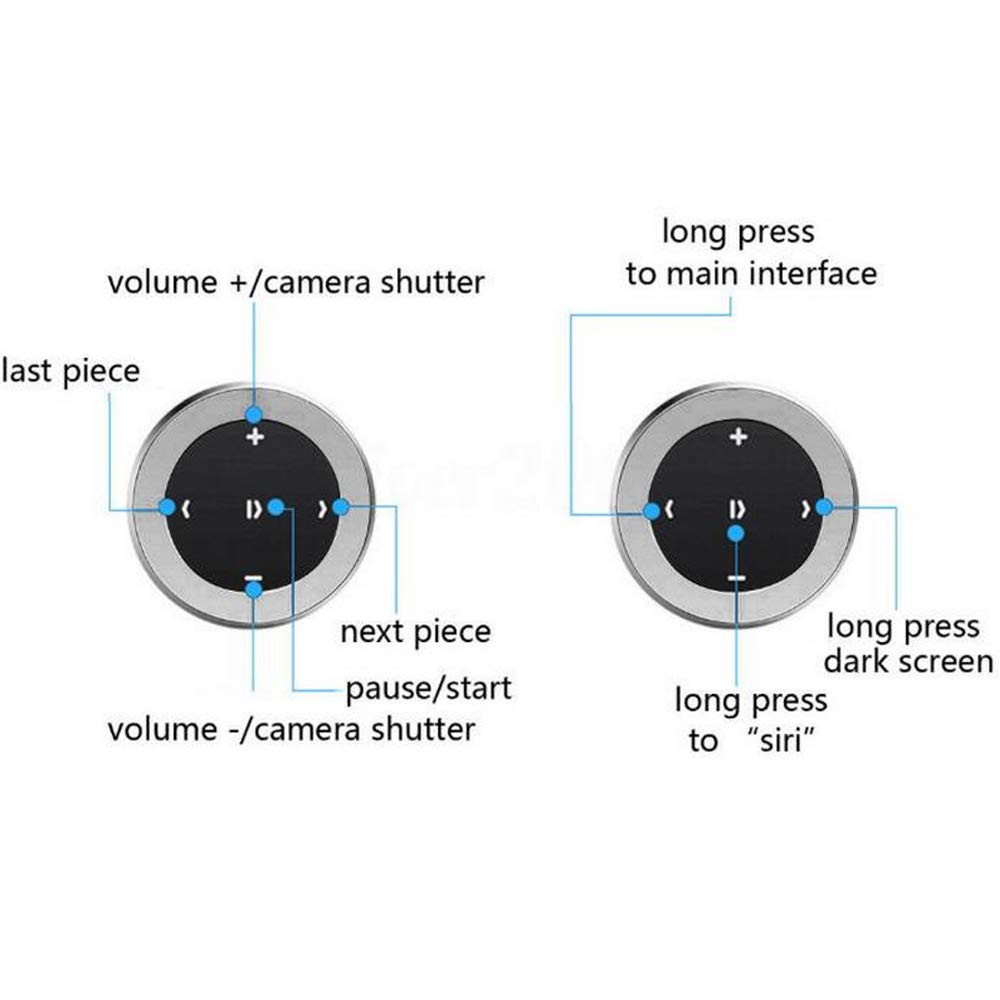 Car Wireless Bluetooth Remote Controller Car Kit Steering Wheel Remote Contro...