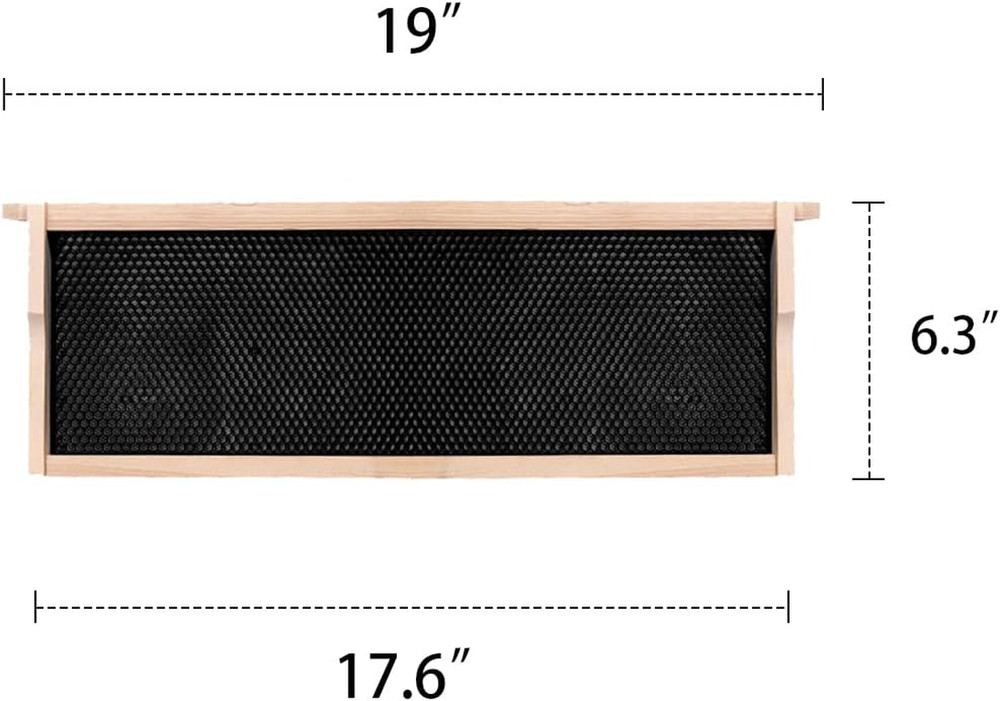 Medium Super Beehive Frames with Wax Foundations,10 Pack Honey Bee Frames wit...