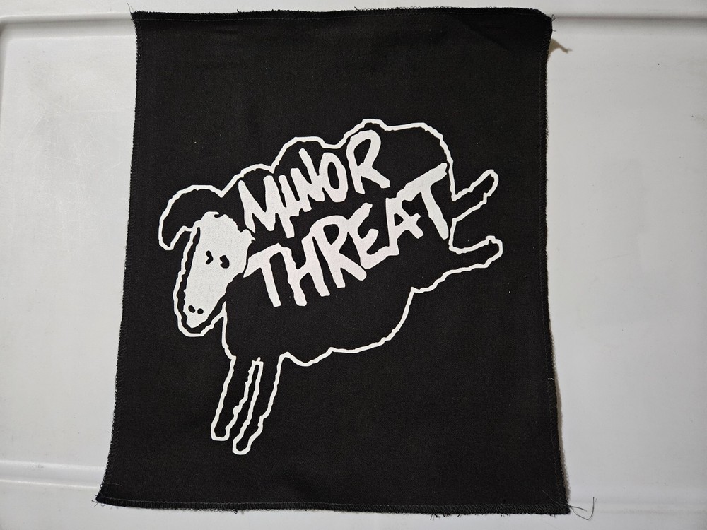 MINOR THREAT, CANVAS SCREEN PRINTED LARGE BACK PATCH
