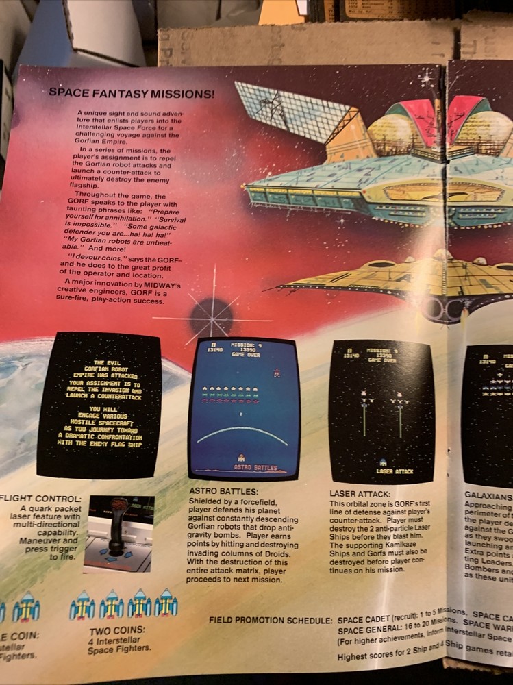 original ad 11- 8.5'' Gorf Midway ARCADE GAME FLYER