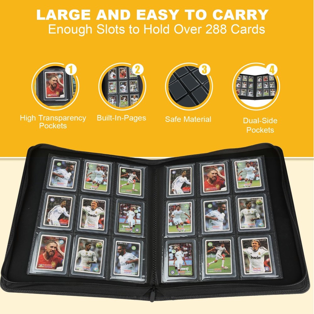 Toploader Binder Holds 288 Toploaders 9 Pocket Top Loader Binders for 3" x 4'